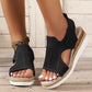 Peep Toe Flying Woven Sandals Women's Wedge Heel.