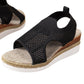 Peep Toe Flying Woven Sandals Women's Wedge Heel.