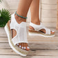 Peep Toe Flying Woven Sandals Women's Wedge Heel.