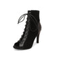 Peep Toe Frosted Casual Shoes Front Lace-up High Heel Sandals.