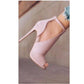 Peep Toe Stiletto Heel Side Empty Back Zipper Plus Size Women's Sandals.