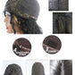 Perruque longue Kinky Curly 99J détail, présentant le capuchon avec 4 sangles ajustables et 3 peignes pour un maintien optimal.