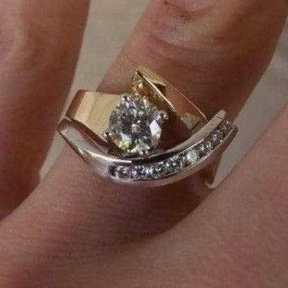 Personalized Creative Zircon Ring European And American 18K Gold Plated.