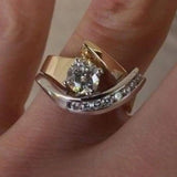 Personalized Creative Zircon Ring European And American 18K Gold Plated.