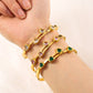 Personalized Love Design Colorful Crystals Inlaid Titanium Steel Bracelet Plated.