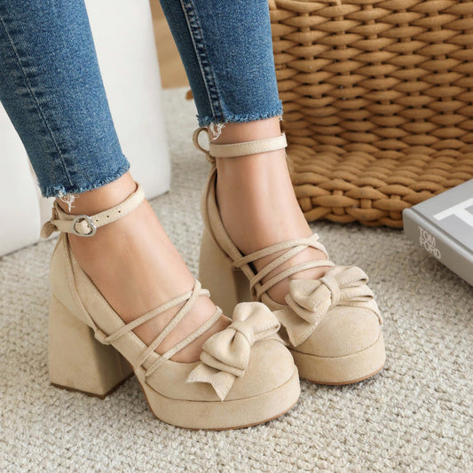 Platform Lolita Women's Shoes 32-46 Large And Small Size Bow.