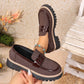 Plus Size Casual Matte Chunky Heel Platform Loafers.