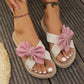 Plus Size Cross Women's Flat Flower Fashion Casual Outdoor Slippers.