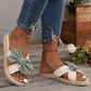 Plus Size Cross Women's Flat Flower Fashion Casual Outdoor Slippers.