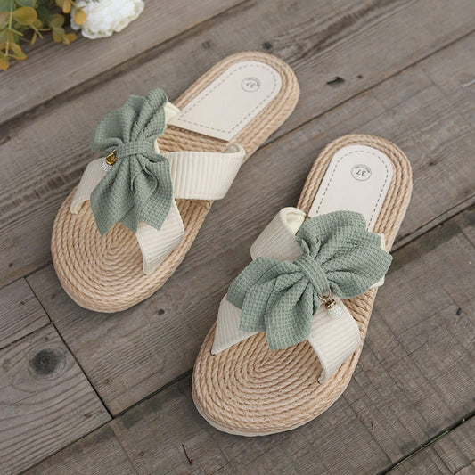 Plus Size Cross Women's Flat Flower Fashion Casual Outdoor Slippers.