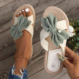 Plus Size Cross Women's Flat Flower Fashion Casual Outdoor Slippers.
