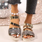 Plus Size Sequin Fashion Buckle Platform Sandals.
