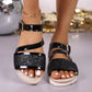 Plus Size Sequin Fashion Buckle Platform Sandals.