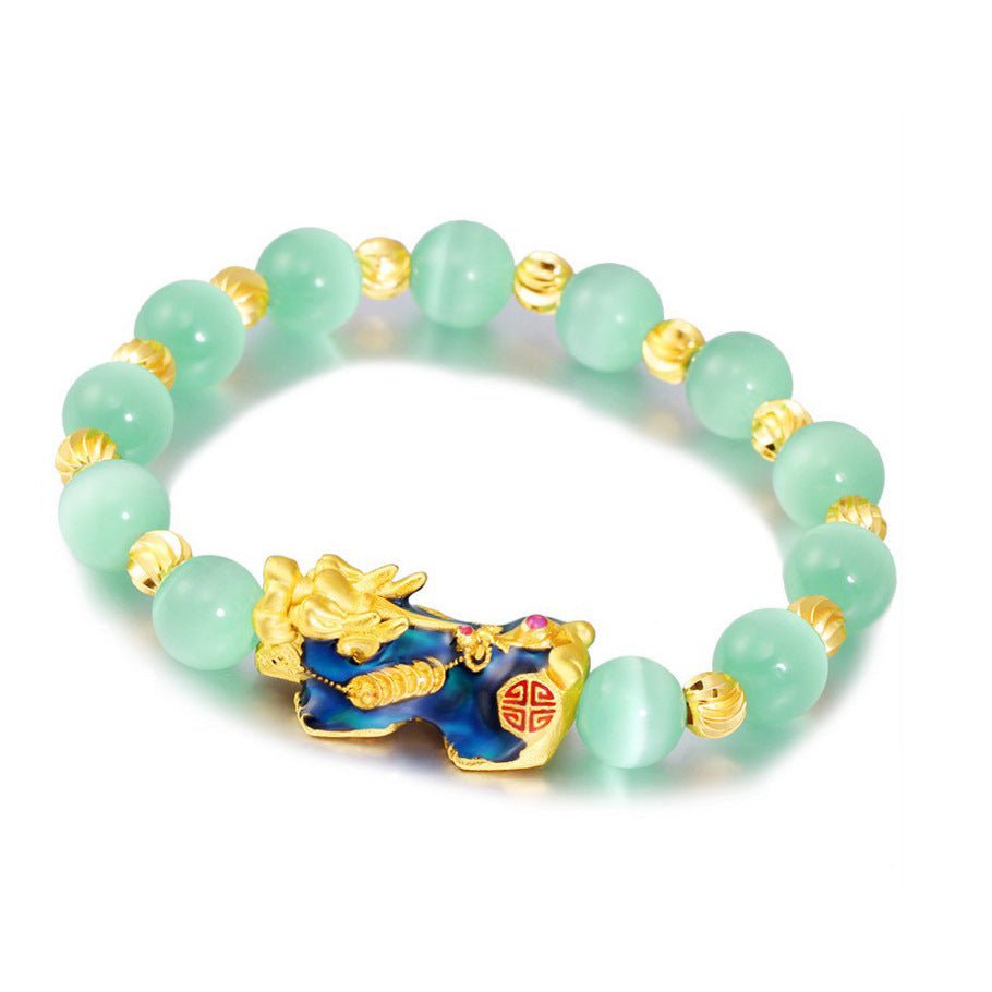 Pure Gold Piqiu Agate Bracelet Male Color-Changing Obsidian Bracelet Bracele.