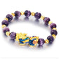 Pure Gold Piqiu Agate Bracelet Male Color-Changing Obsidian Bracelet Bracele.