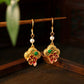 Real Gold Plating Antique 925 Silver Pin Earrings.