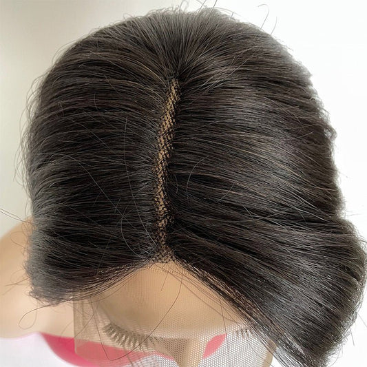 Reality Wig T-shaped Transparent Front Lace Hand-woven European And American Headgear.