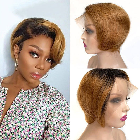 Reality Wig T-shaped Transparent Front Lace Hand-woven European And American Headgear.