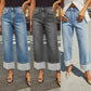 Retro Curling New Elastic Straight Jeans For Women.