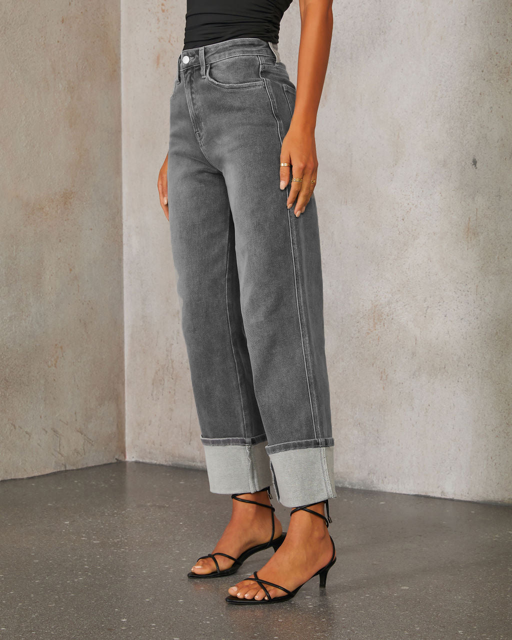 Retro Curling New Elastic Straight Jeans For Women.
