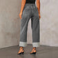 Retro Curling New Elastic Straight Jeans For Women.