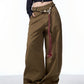Retro Matchet Pants Casual Pants For Women With Belt.