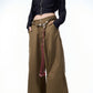 Retro Matchet Pants Casual Pants For Women With Belt.