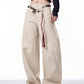 Retro Matchet Pants Casual Pants For Women With Belt.