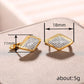 Rhombus Earrings Female Two-tone Geometric Design.