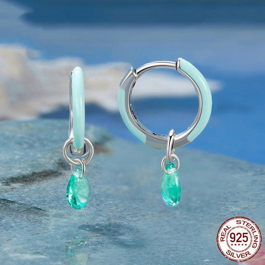Romantic Summer Style S925 Sterling Silver Stud Earrings.
