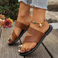 Round-toe Sandles Toe Covering Comfortable Flat Sandals.
