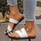 Round-toe Sandles Toe Covering Comfortable Flat Sandals.