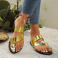 Round-toe Sandles Toe Covering Comfortable Flat Sandals.