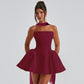 Sexy Tube Top Dress With Back Zipper Design Ins Fashion Short Dress For Party Clothing Women.