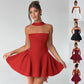 Sexy Tube Top Dress With Back Zipper Design Ins Fashion Short Dress For Party Clothing Women.