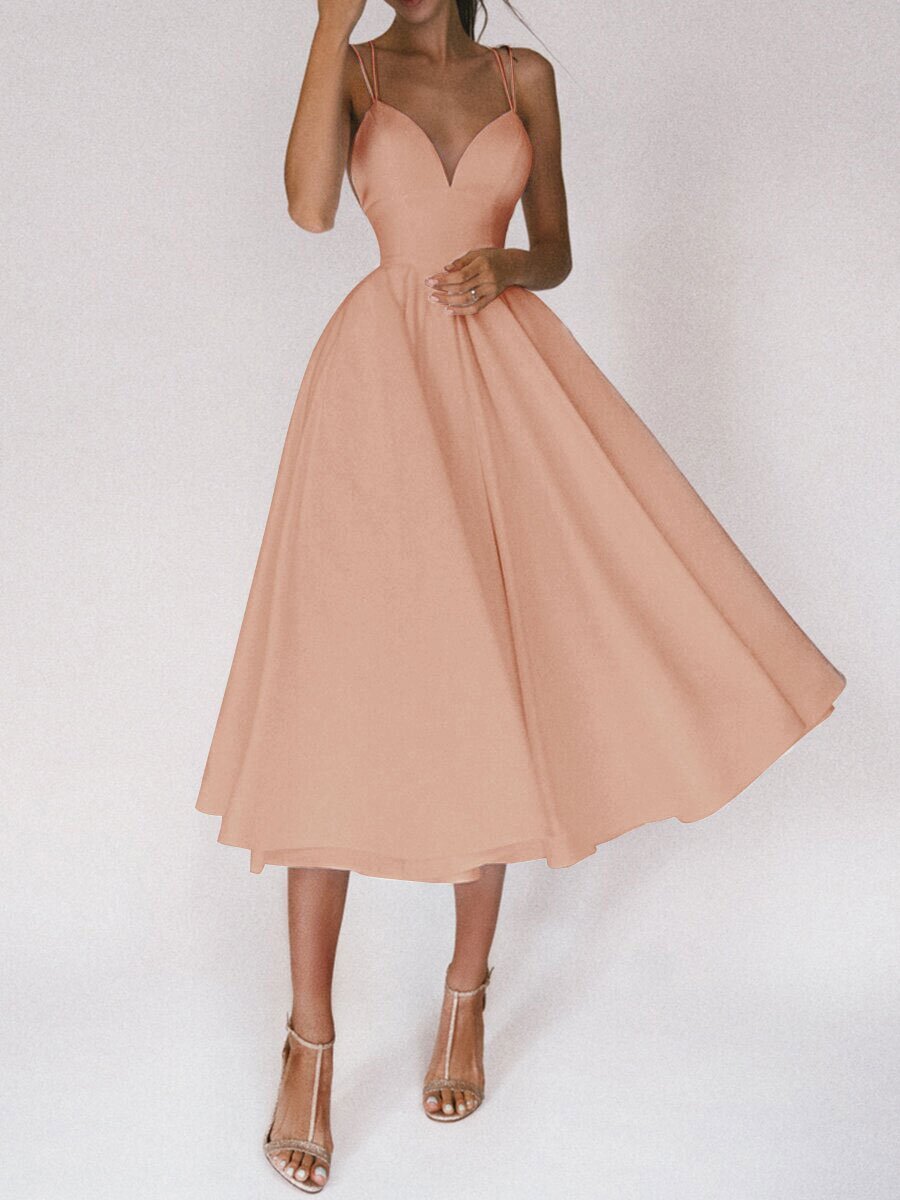 Sexy V-neck Suspender Dress Summer Fashion A-Line Long Dresses For Women.