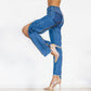 Shascullfites Melody Women Zipper Jeans Women Unique Dark Blue Denim Pants Hot Streetwear Party Club Dance Pants.