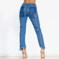 Shascullfites Melody Women Zipper Jeans Women Unique Dark Blue Denim Pants Hot Streetwear Party Club Dance Pants.