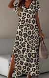 Short Sleeve Printed Pocket Dress.