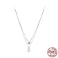 Silver Double-layer Chain 50 Points Moissanite Necklace.