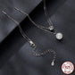 Silver Double-layer Chain 50 Points Moissanite Necklace.