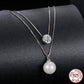 Silver Double-layer Chain 50 Points Moissanite Necklace.