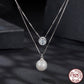 Silver Double-layer Chain 50 Points Moissanite Necklace.