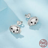 Silver Ziyun S925 Sterling Silver Labrador Stud Earrings.