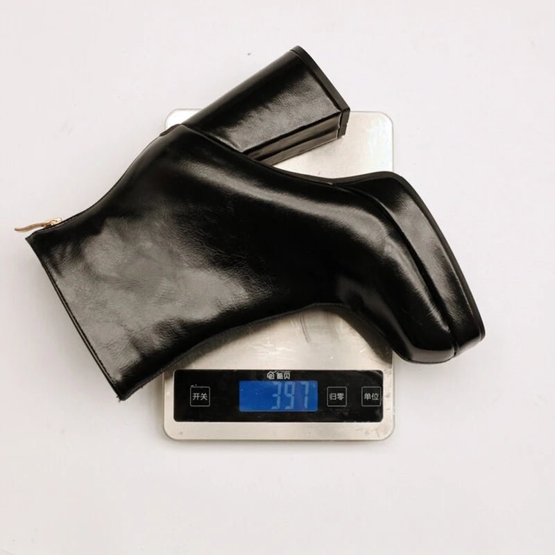 SIMLOVEYO 2024 Classic Ankle Boots Block Heels  Big Size 47 48 US17 Fashion Black Apricot Round Toe 9.5CM.