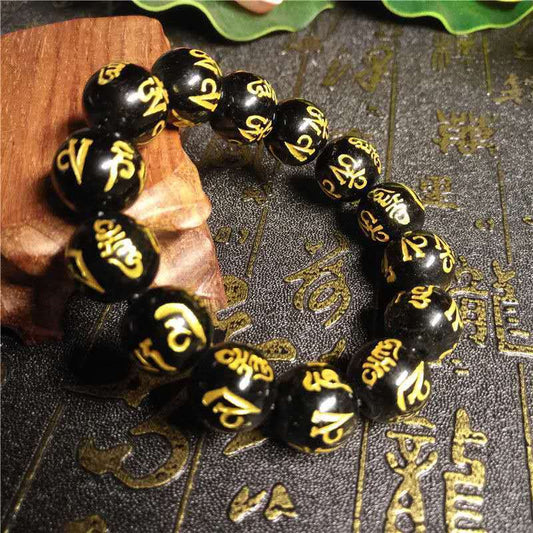 Six-Character Mantra Bracelet Tourist Area Gifts Unisex Glass.