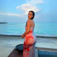 Slim Slit Tube Long Dress Summer Sexy Pint Party Beach Dresses Women's Clothing.
