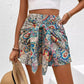 Slimming Lace Up Printed Irregular Skirt For Women.