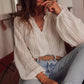 Solid Color Hollow Loose Long Sleeve Top.