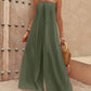 Solid Wide Leg Tube Jumpsuit.
